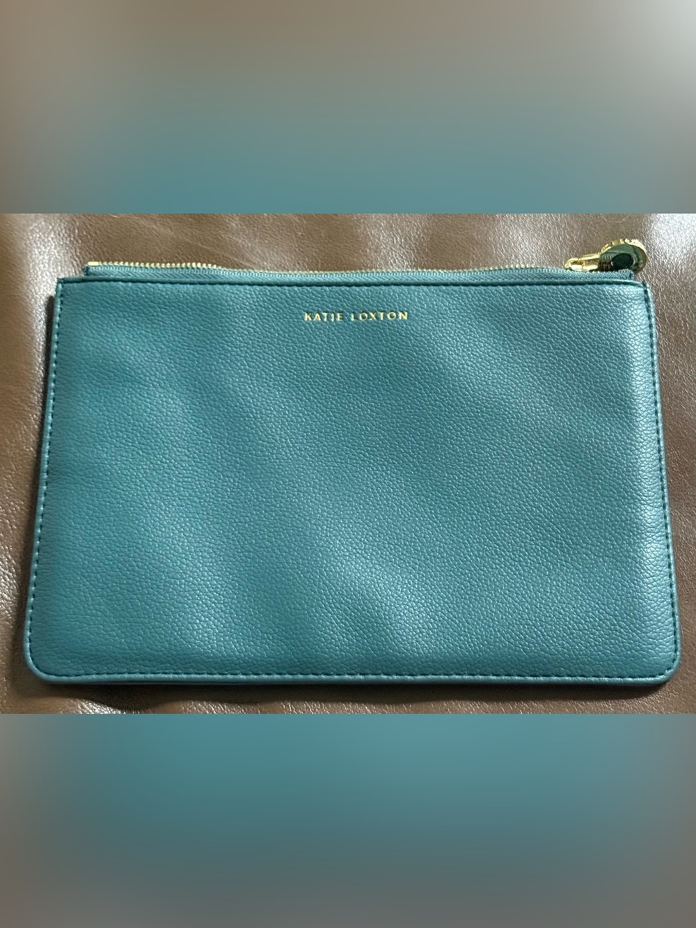 Katie Loxton Teal Pebbled Zip Clutch